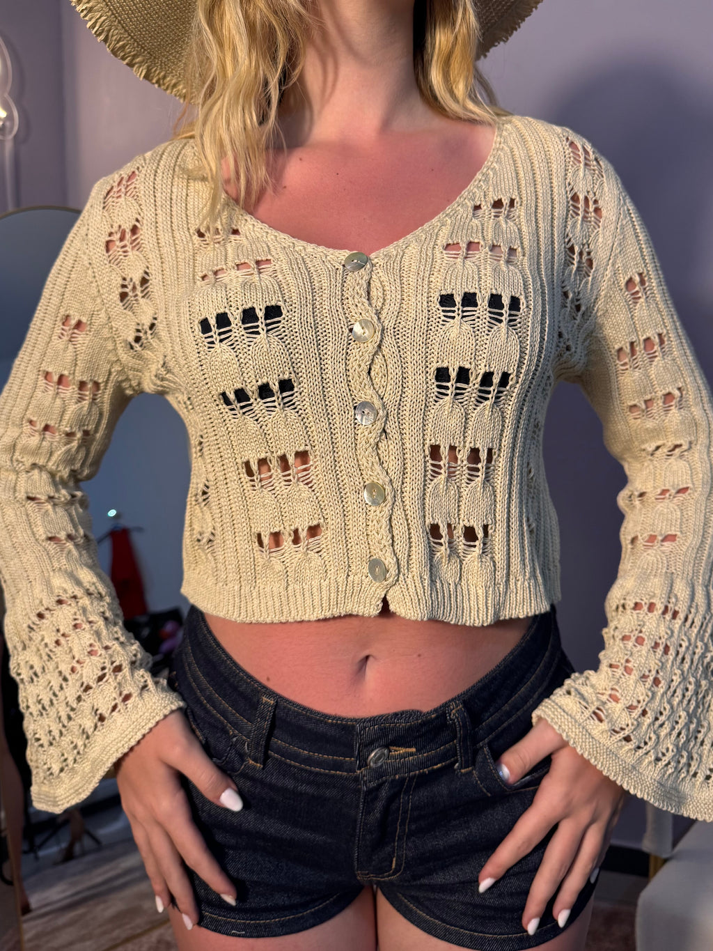 Cardigan traforato
